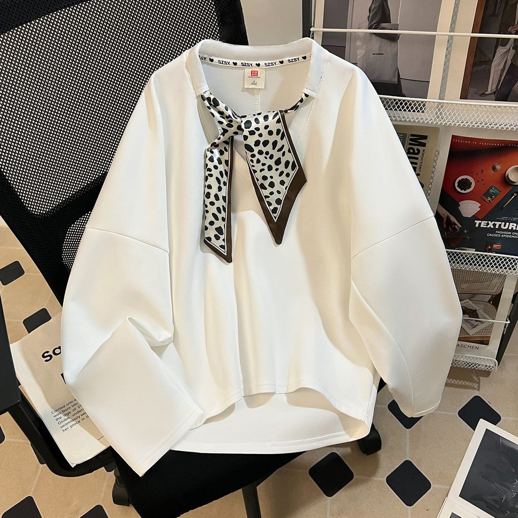 Vintage Seidenschal Loose-Fit Hoodie für Damen