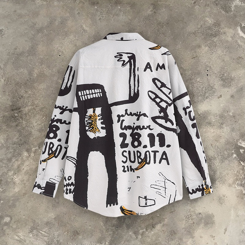 Graffiti-Print T-Shirt für Männer – lockerer Schnitt | LuxeStyle
