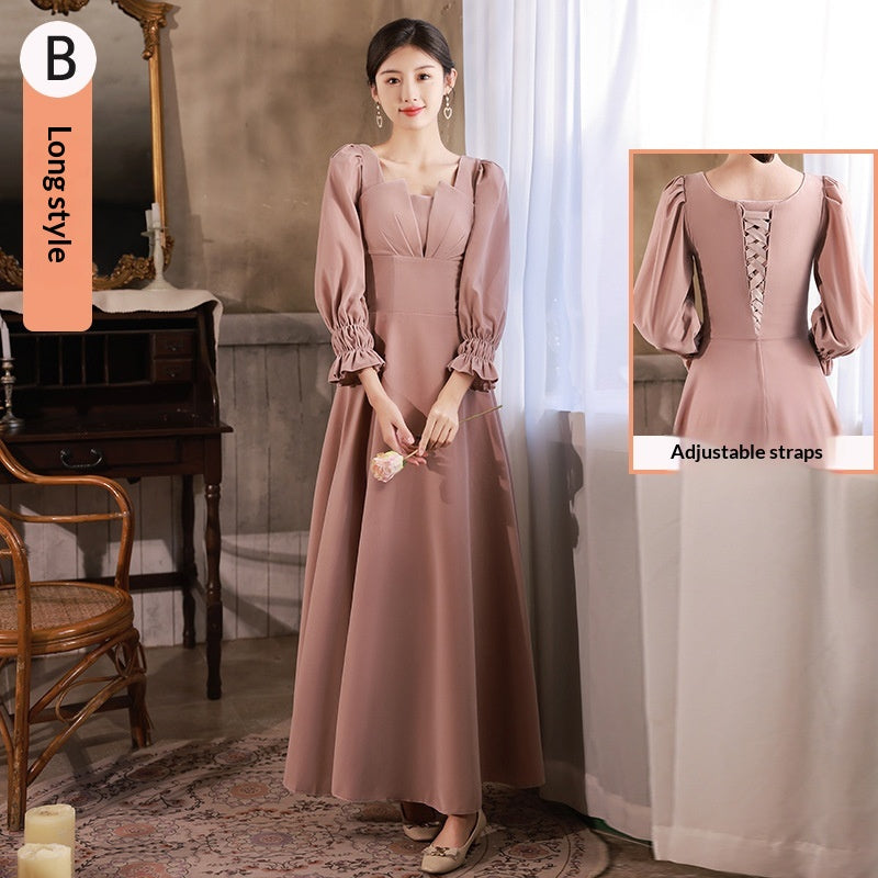 Samt-Abendkleid mit langen Ärmeln – Bild 5 | LuxeStyle