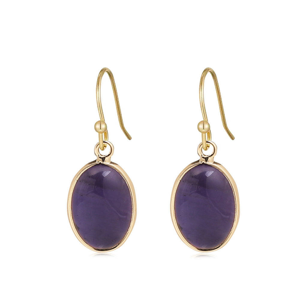 Boho-Ohrringe mit Amethyst-Anhänger