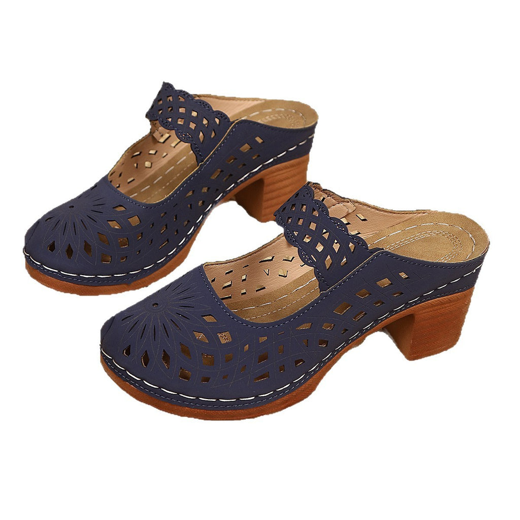 Slip-on Sandalen mit Blockabsatz