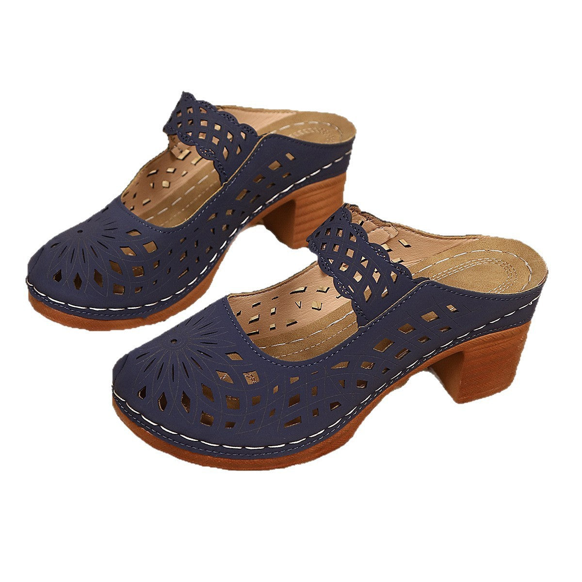 Slip-on Sandalen mit Blockabsatz