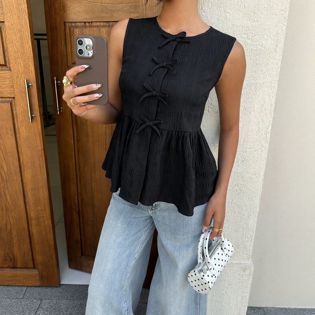 Elegantes ärmelloses Top mit Schleifendetail