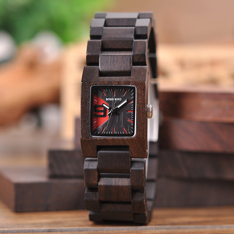 Holz-Quartz-Armbanduhr