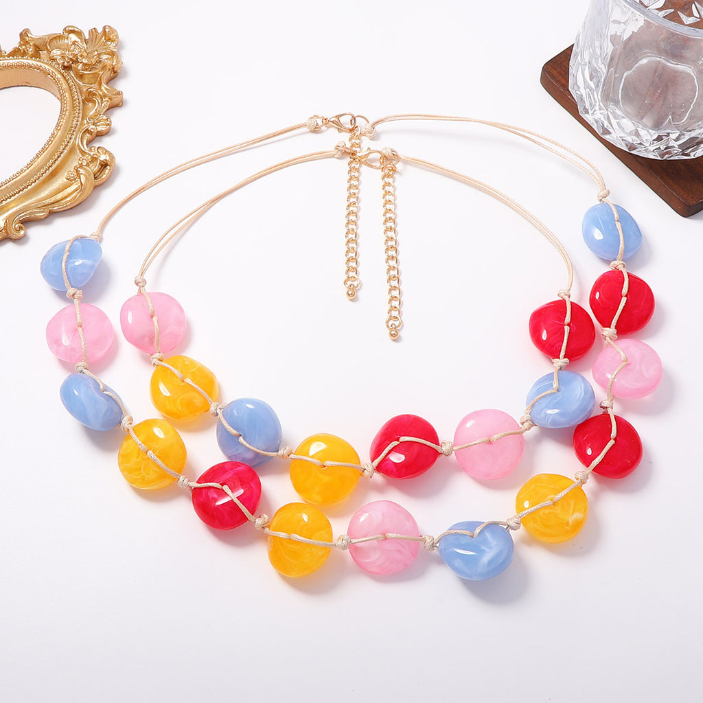 Buntes Steinperlen-Halsband