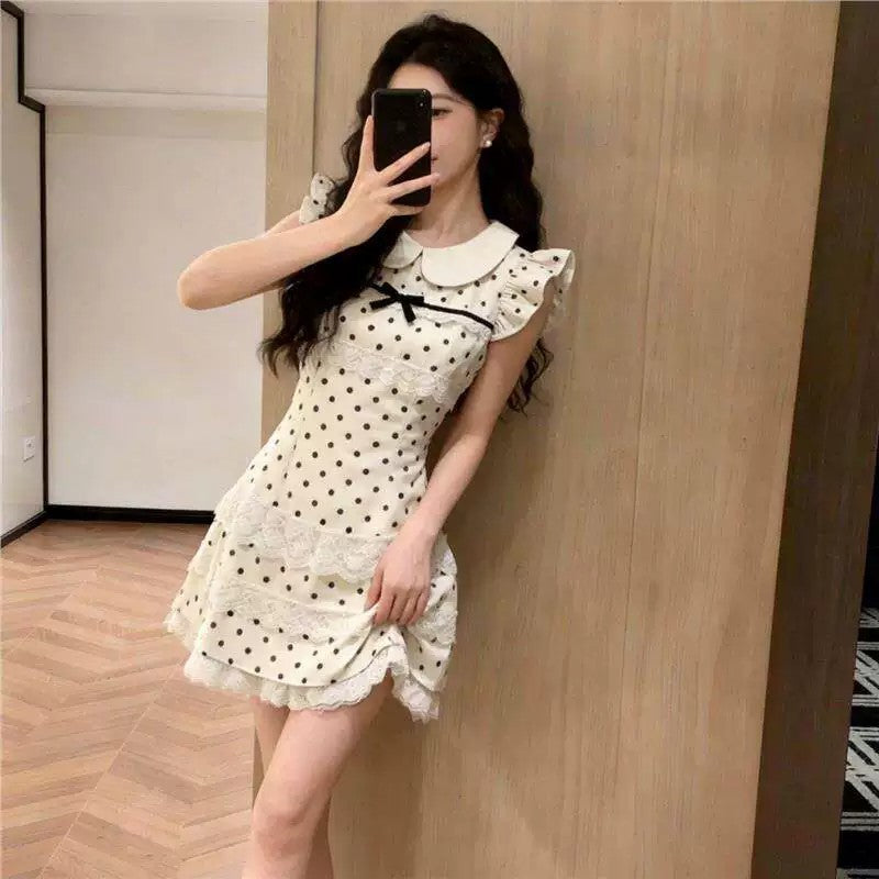 A-Linien Mini-Kleid mit Puffärmeln