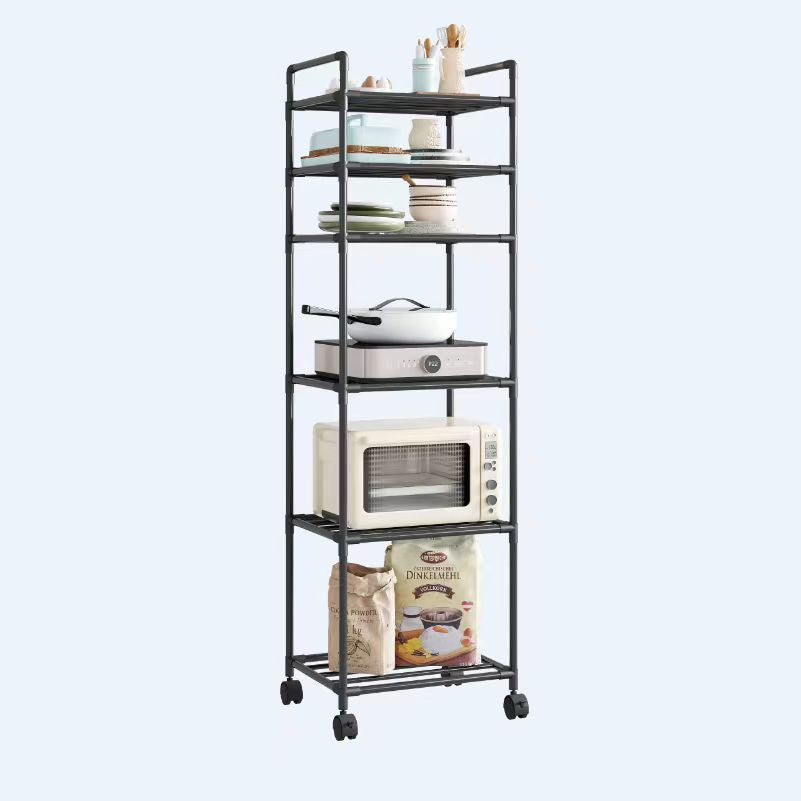 Schwarzer 6‑Schicht‑Trolley für Küche – Bild 4 | LuxeStyle