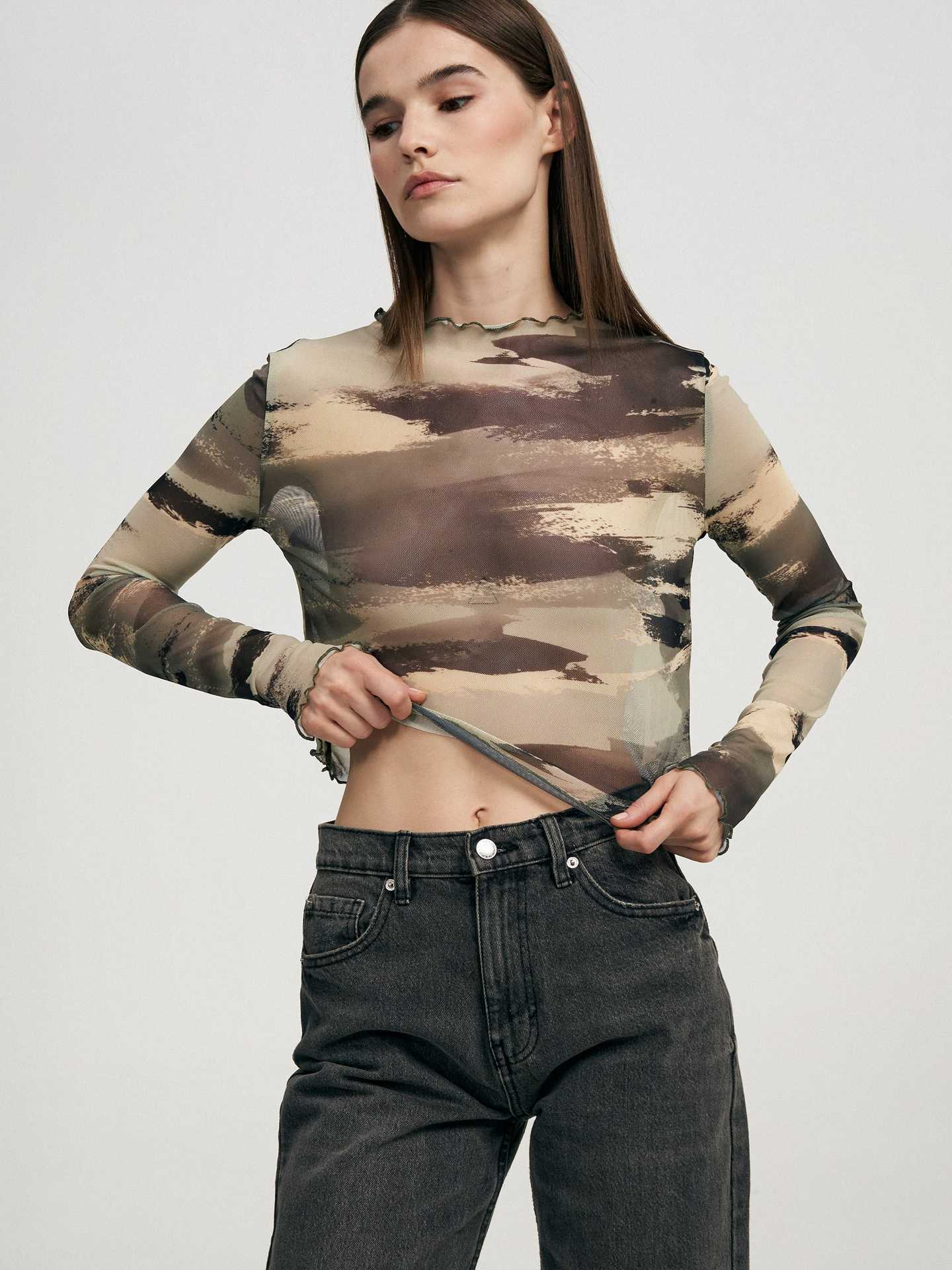 Damen Langarm-Bodysuit mit Herz-Print