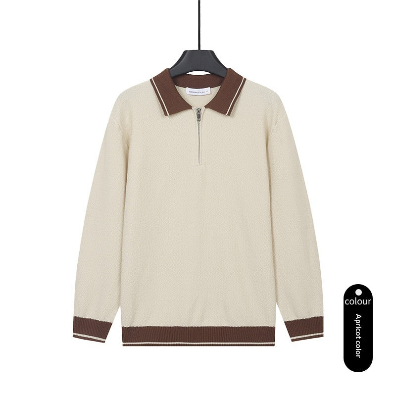 Herren Freizeitoberteil mit Revers und halbem Reissverschluss | LuxeStyle