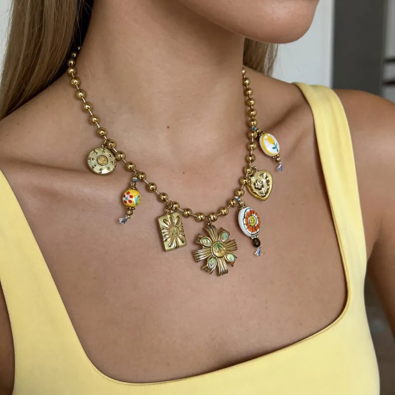 Herzförmige Halskette mit mehreren Anhängern | LuxeStyle
