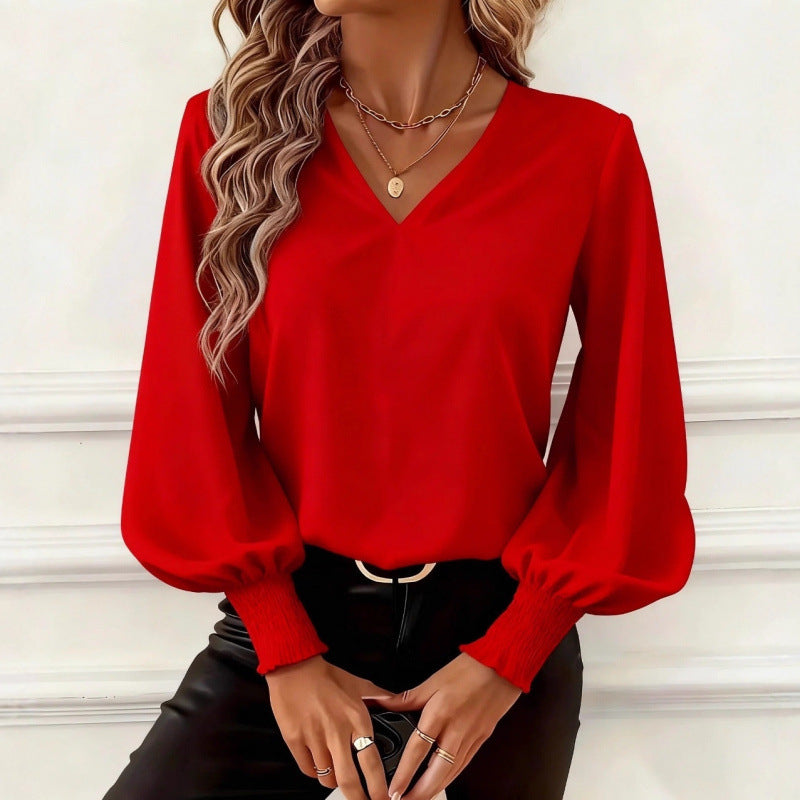 Damen-Bluse mit Laternenärmeln