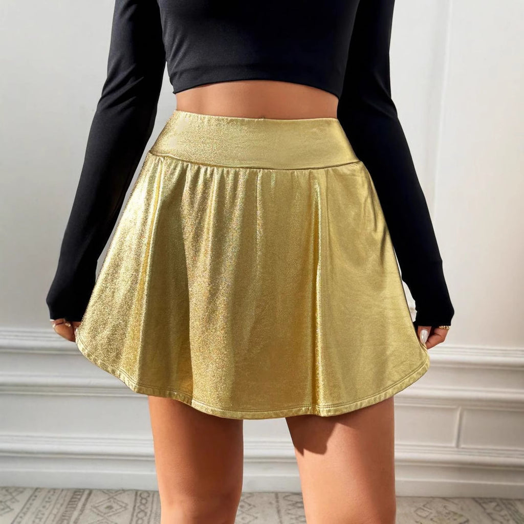 Enger Minirock mit Goldfolien-Prägung – Ansicht 2