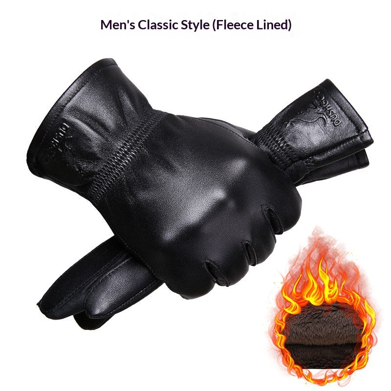 Lederhandschuhe mit Fleecefutter – Bild 1 | LuxeStyle