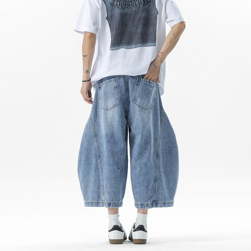 Retro Cropped Wide Leg Jeans