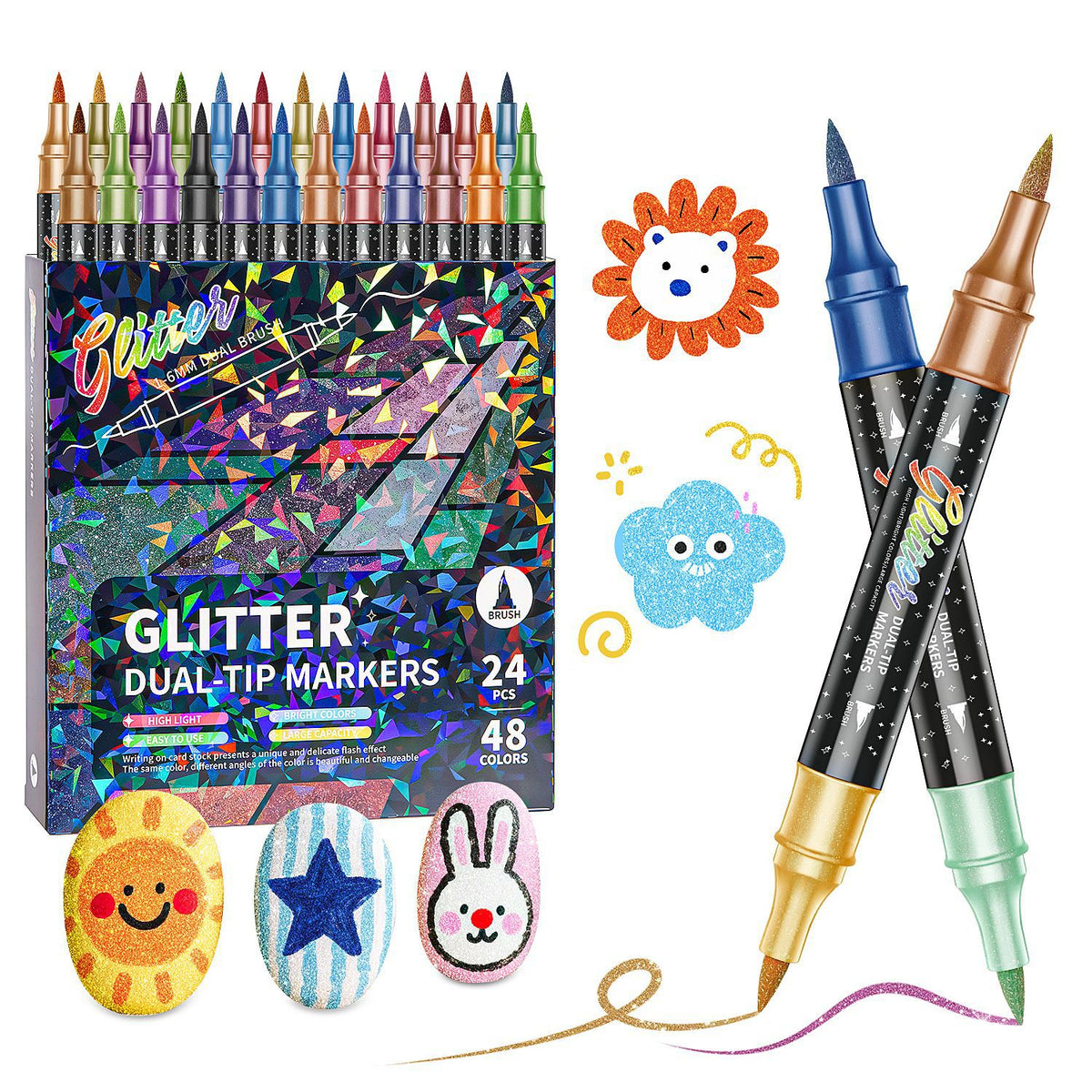 Glitzer-Marker mit Doppelspitze | LuxeStyle