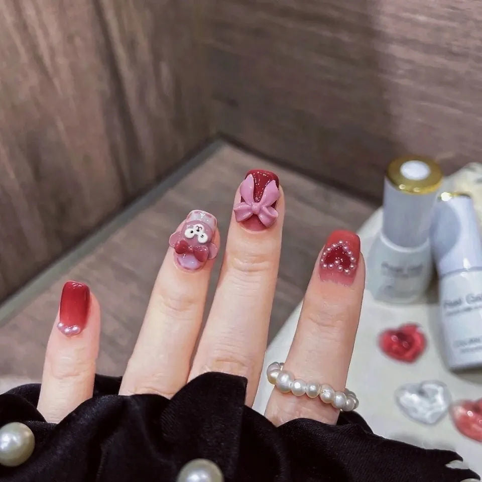 Nail Art Set: Schleife, Perle & Farbverlauf | LuxeStyle