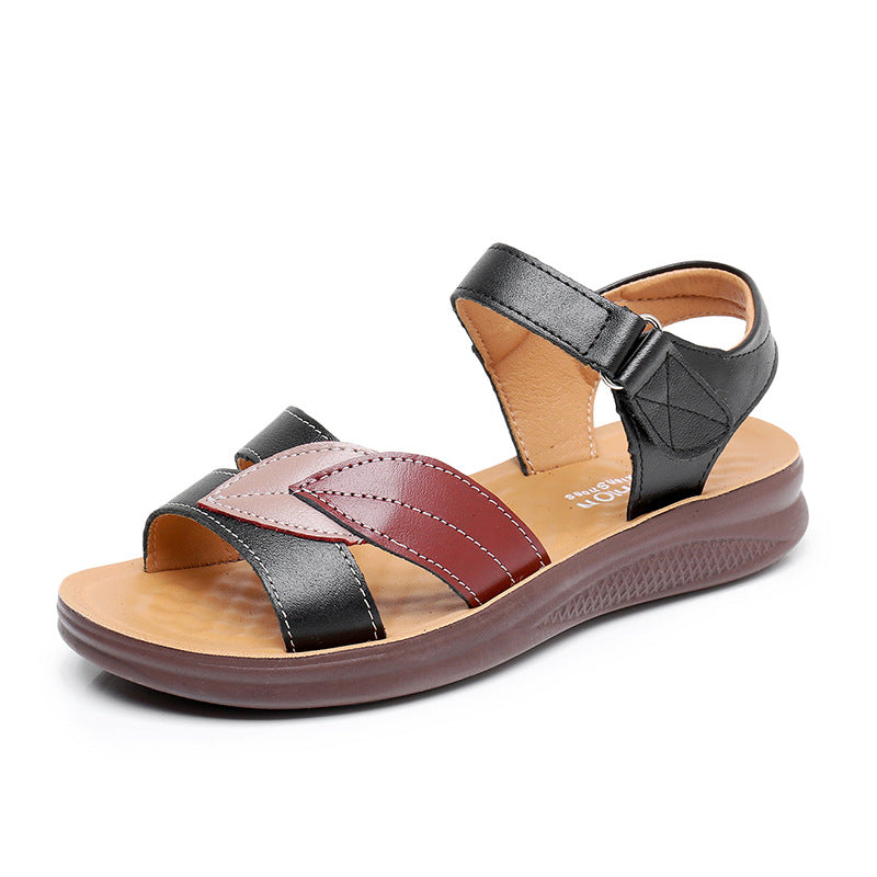 Bequeme Leder-Sandalen mit Klettverschluss