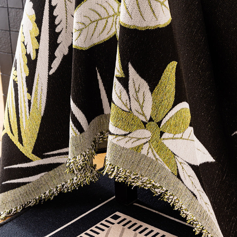 Sofaüberwurf aus Chenille mit Pflanzenmuster – Bild 5 | LuxeStyle