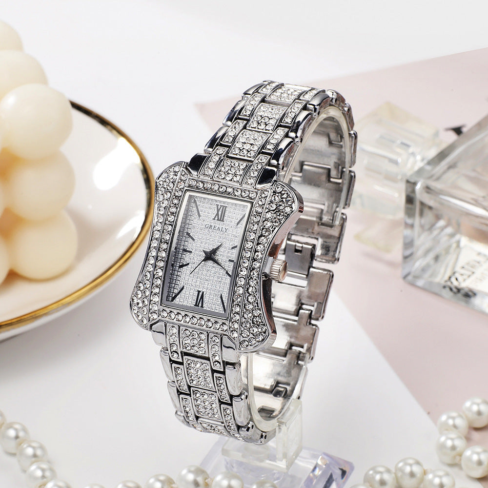 Quarz-Armbanduhr mit Strass & Schmuck-Set – Bild 5 | LuxeStyle