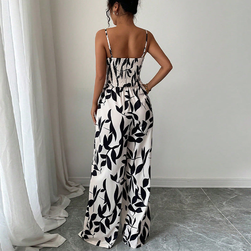 Ärmelloser Jumpsuit mit Blumenmuster