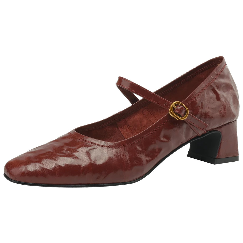 Retro Mary Jane Pumps aus Schafsleder