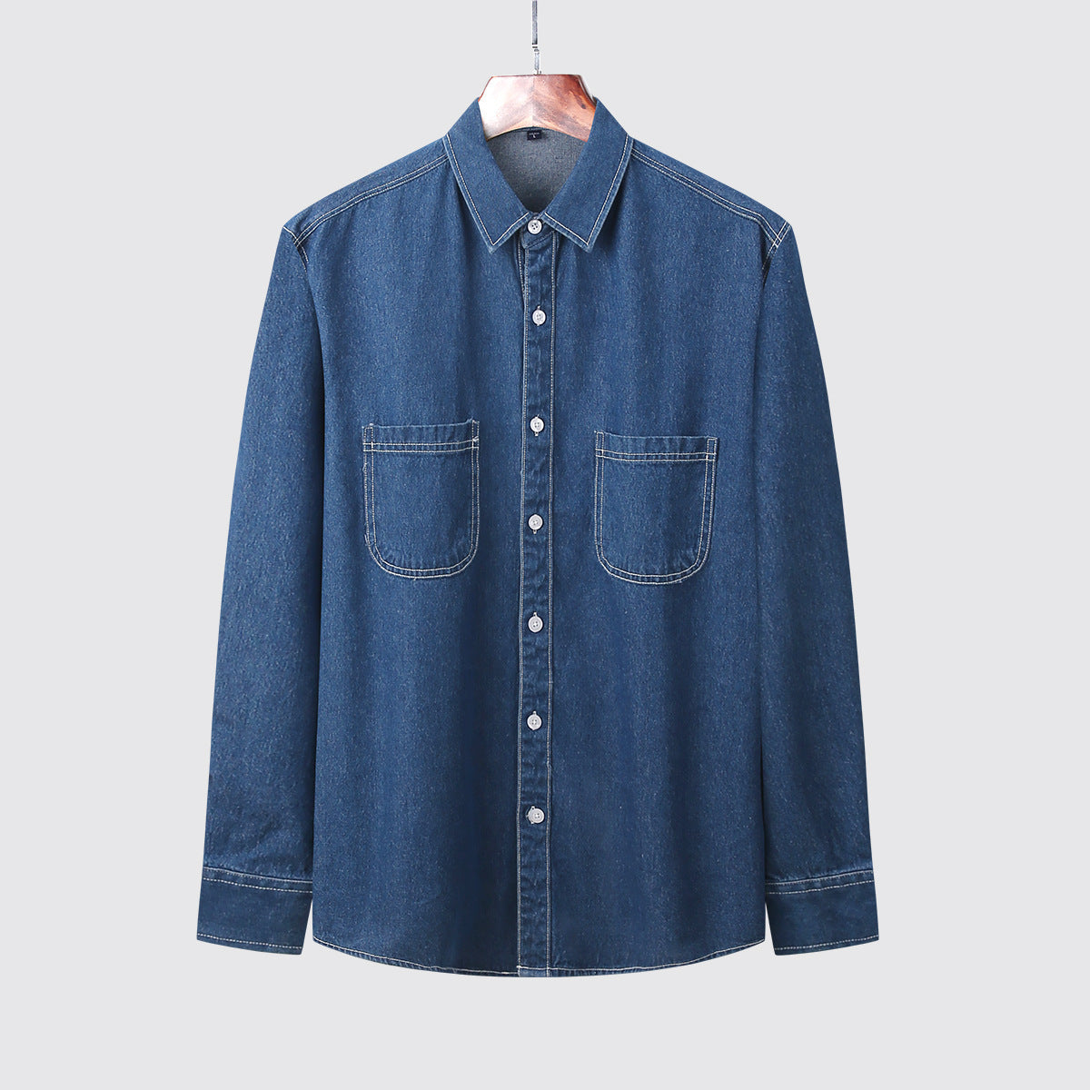 Herren Langarmshirt Slim Fit Casual