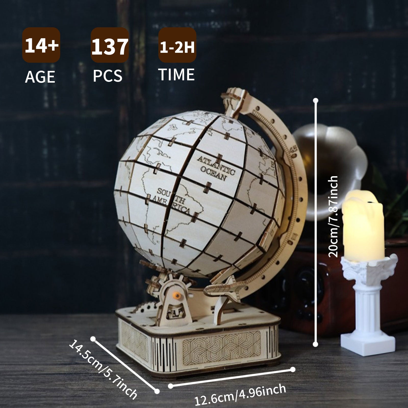 3D Holzpuzzle Globus Bausatz