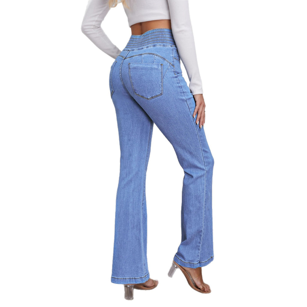 High-Waist Stretch-Jeans mit Bootcut
