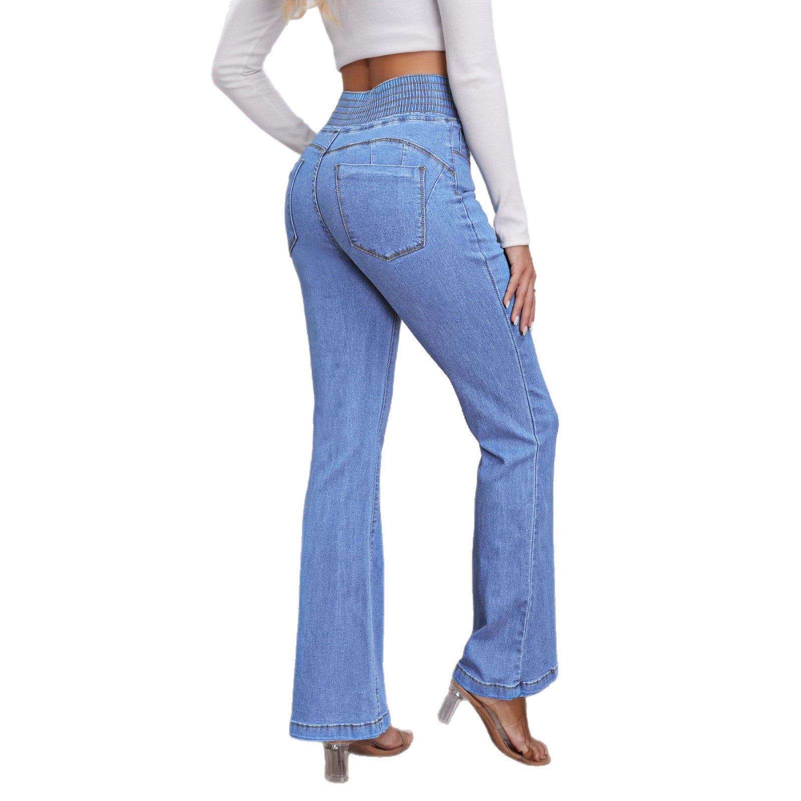High-Waist Stretch-Jeans mit Bootcut
