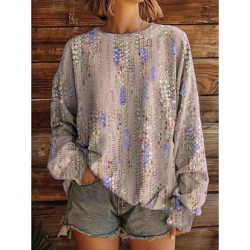 Retro Sweatshirt mit geometrischem Muster