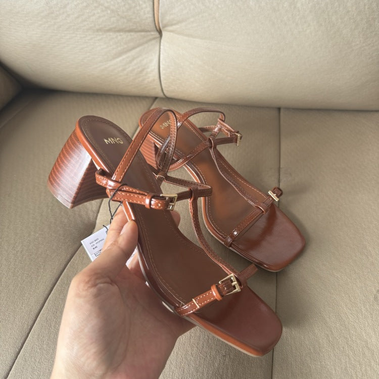 Elegante High-Heel Sandalen mit eckiger Spitze