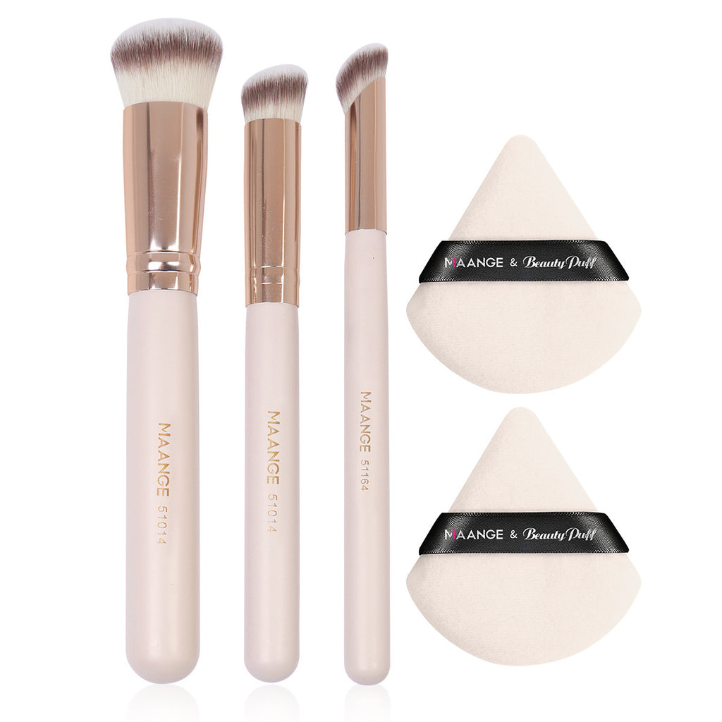 Makeup Pinsel & Dreiecks-Puderquasten-Set