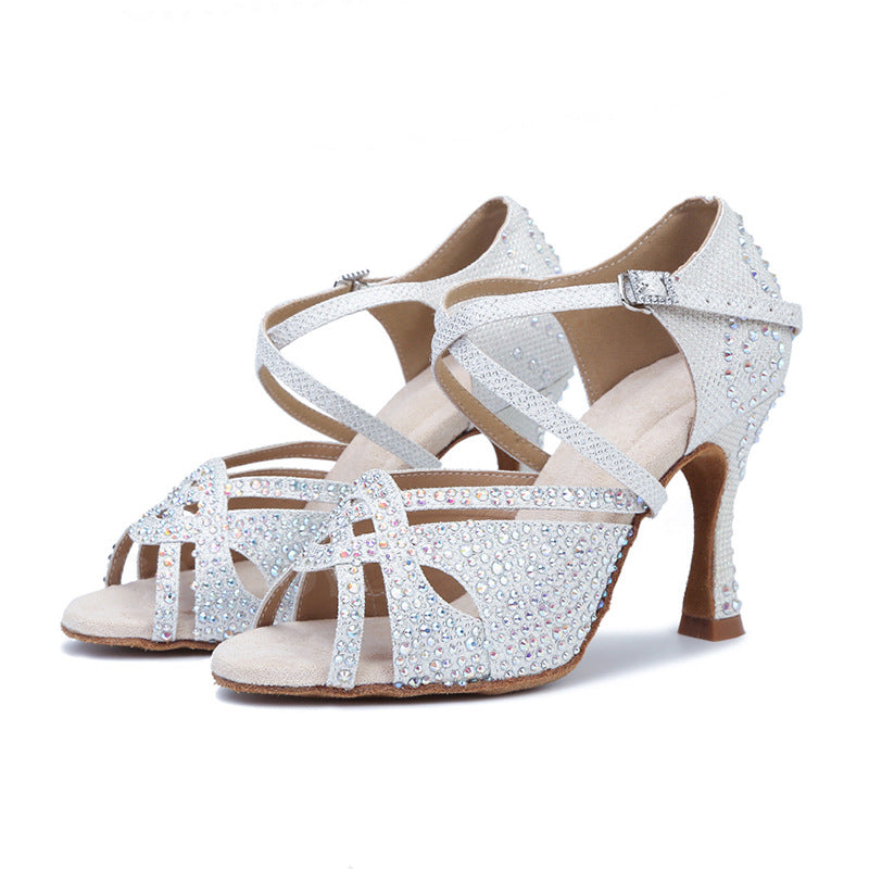 Elegante High-Heel-Sandalen mit Strass-Details – Bild 2 | LuxeStyle