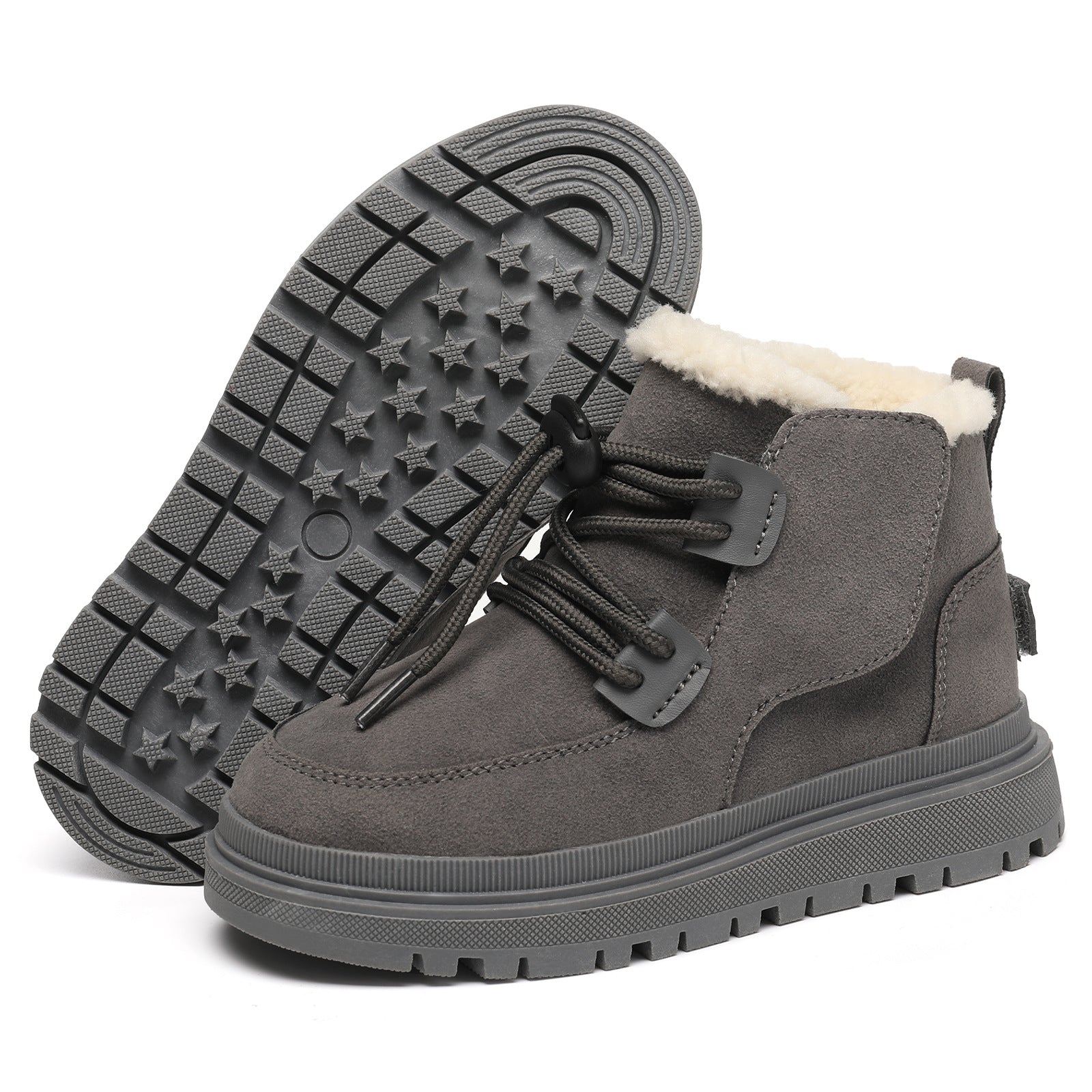 Kinder-Schuhe aus Baumwolle mit Fleecefutter – rutschfeste Outdoor-Sch