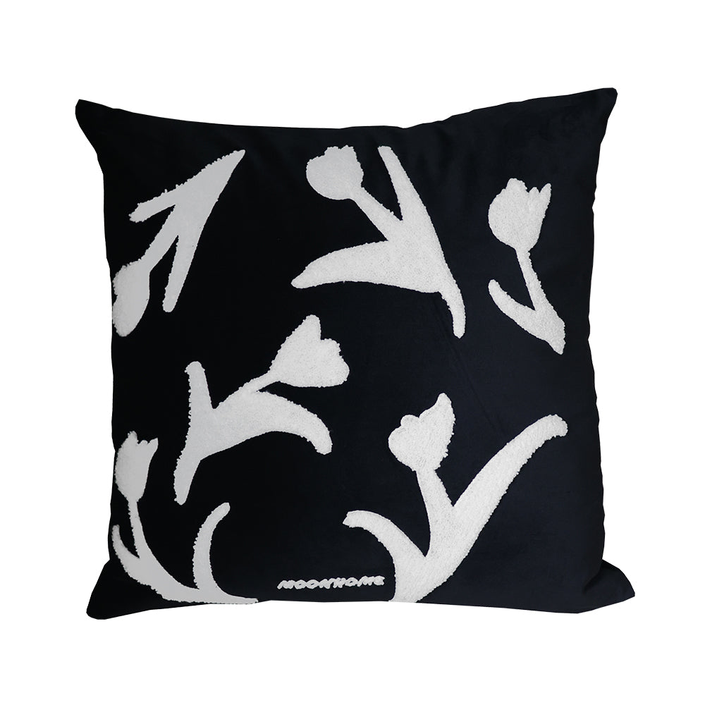 Bestickter Kissenbezug mit Blumenmuster