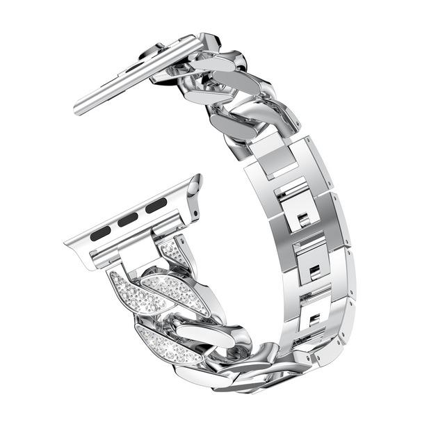 Diamantbesetztes Edelstahlarmband für Apple Watch – Bild 8 | LuxeStyle