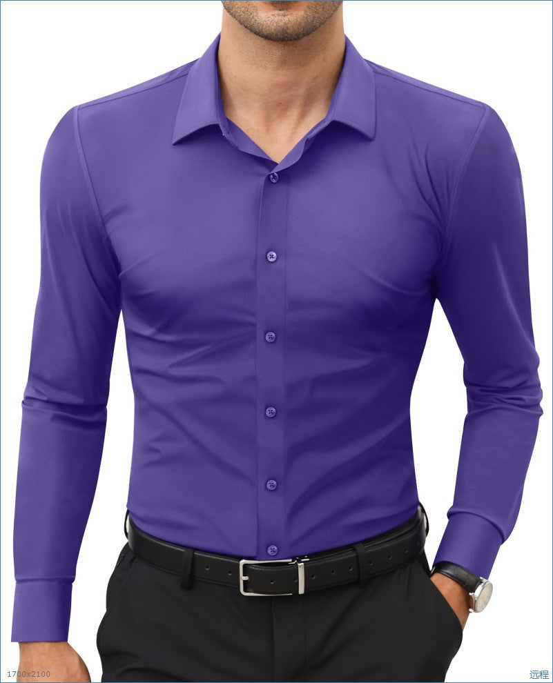 Weisser Stretch-Hemd für Herren – Bild 2 | LuxeStyle