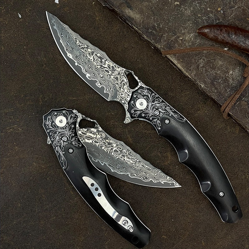 Damast-Outdoor-Faltmesser