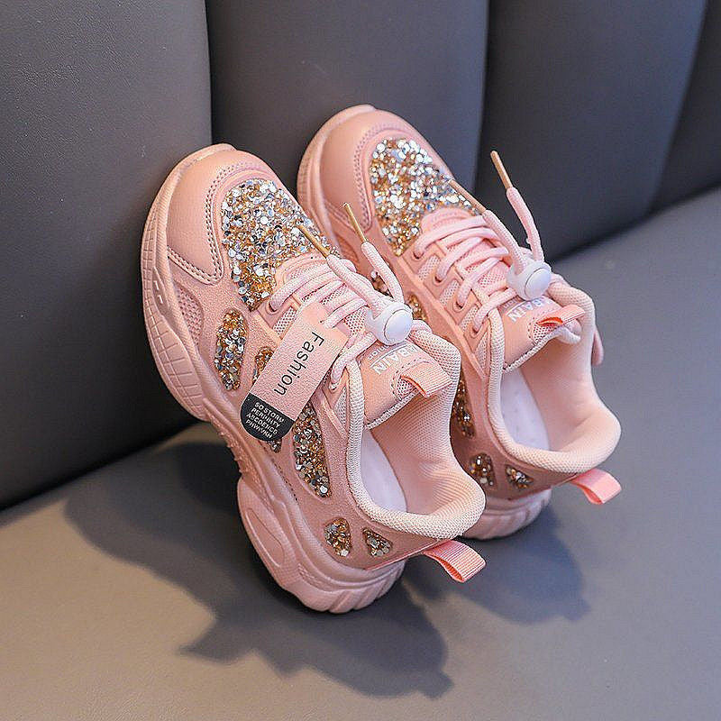 Atmungsaktive Pailletten-Sneaker für Kinder | LuxeStyle