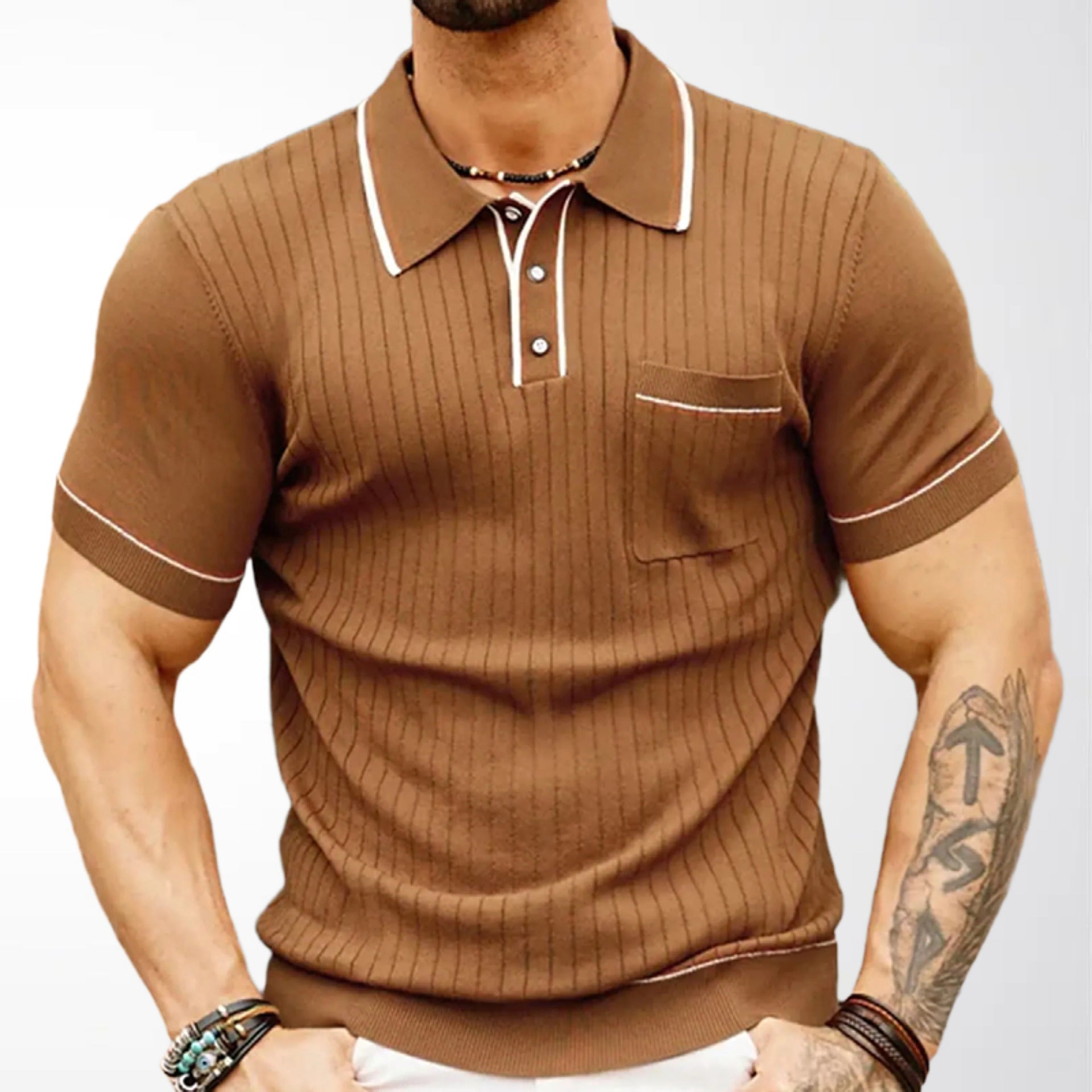 Herren Business-Poloshirt – gestrickte Ice-Silk, kühlend (M–3XL, 2 Farben)