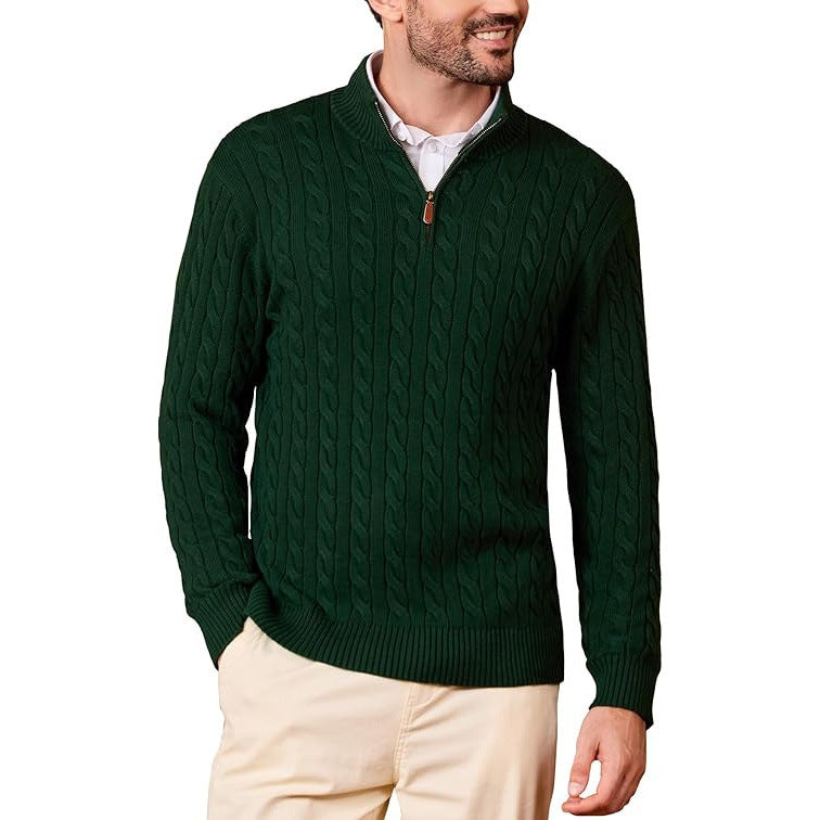Herren Strickpullover mit Halbreissverschluss