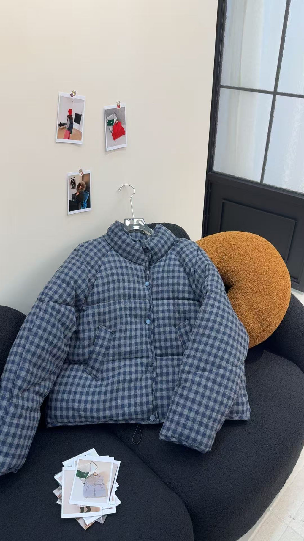 Gefütterte Jacke mit Karomuster – Bild 3 | LuxeStyle