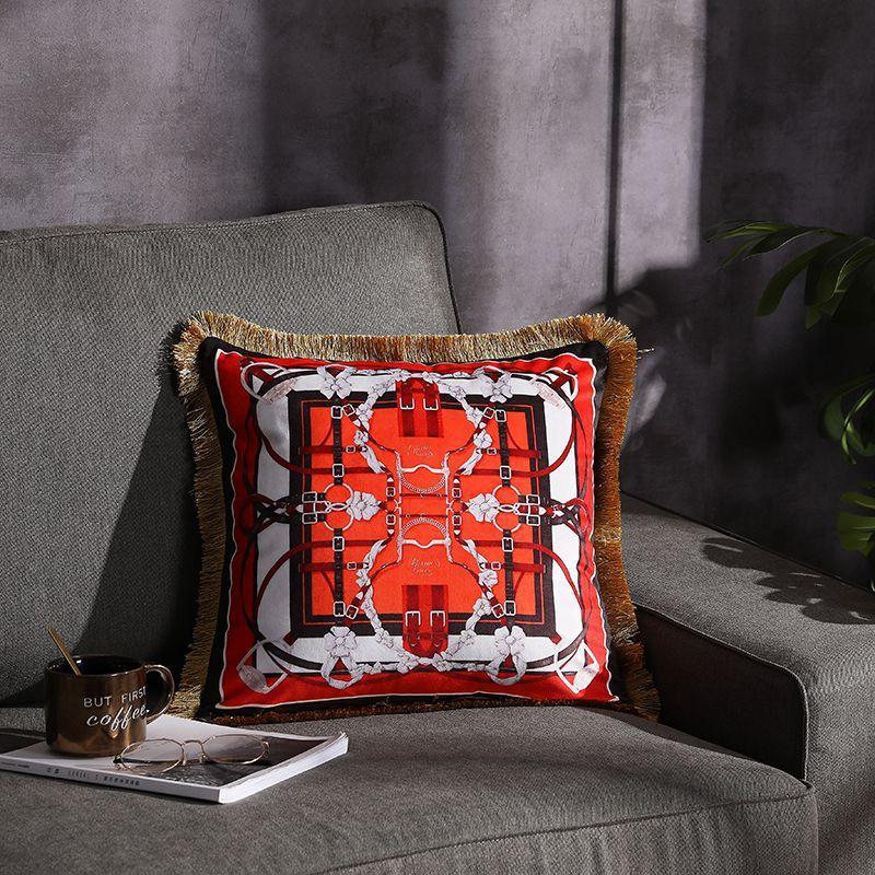 Fransen-Kissen mit doppelseitigem Print – Bild 2 | LuxeStyle