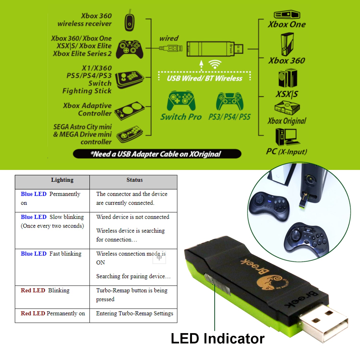Brook Wingman XB PS3/PS4 Controller Adapter