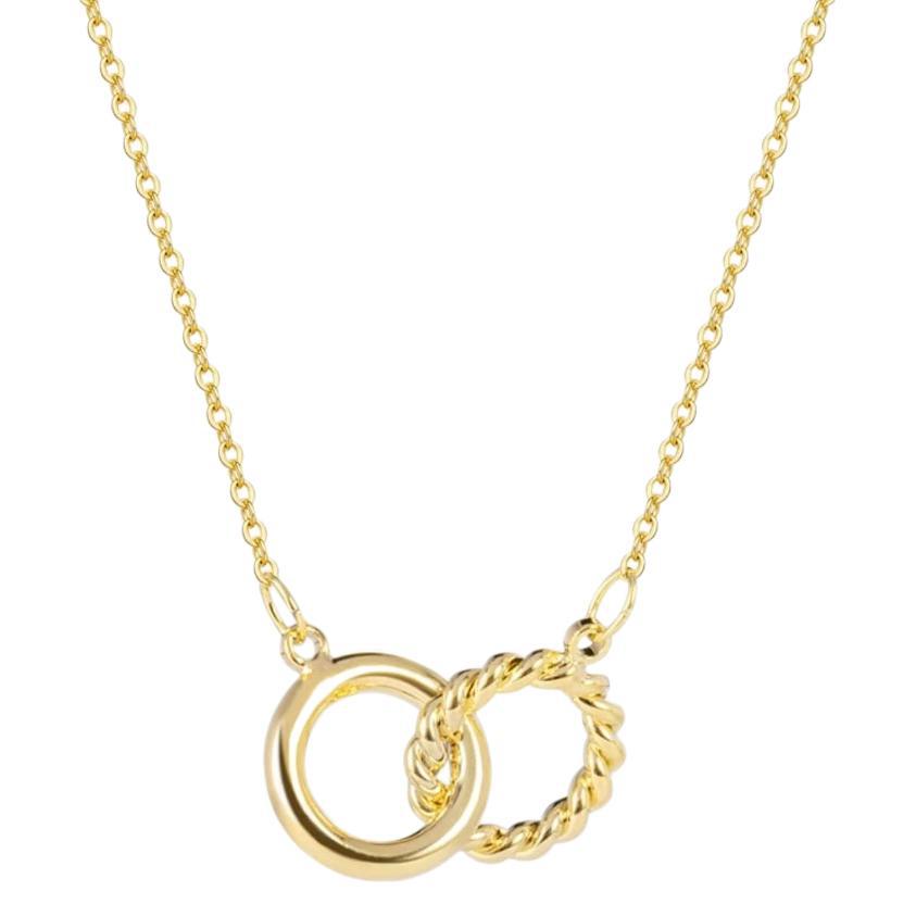 Doppelring-Halskette aus 925er Sterlingsilber – Bild 6 | LuxeStyle