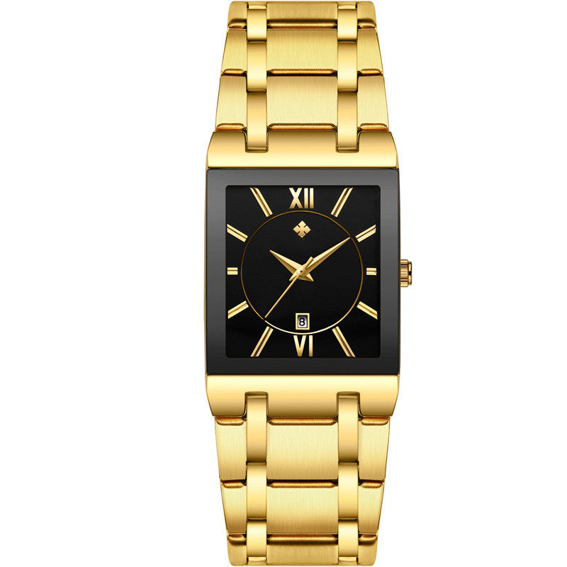 Quarz-Herrenuhr mit eckigem Stahlgehäuse – Bild 6 | LuxeStyle