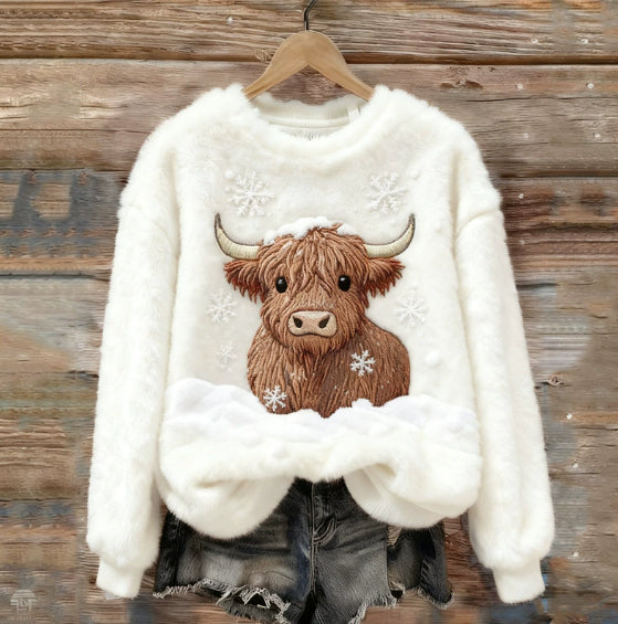 Weihnachtsmuster-Fleece-Hoodie