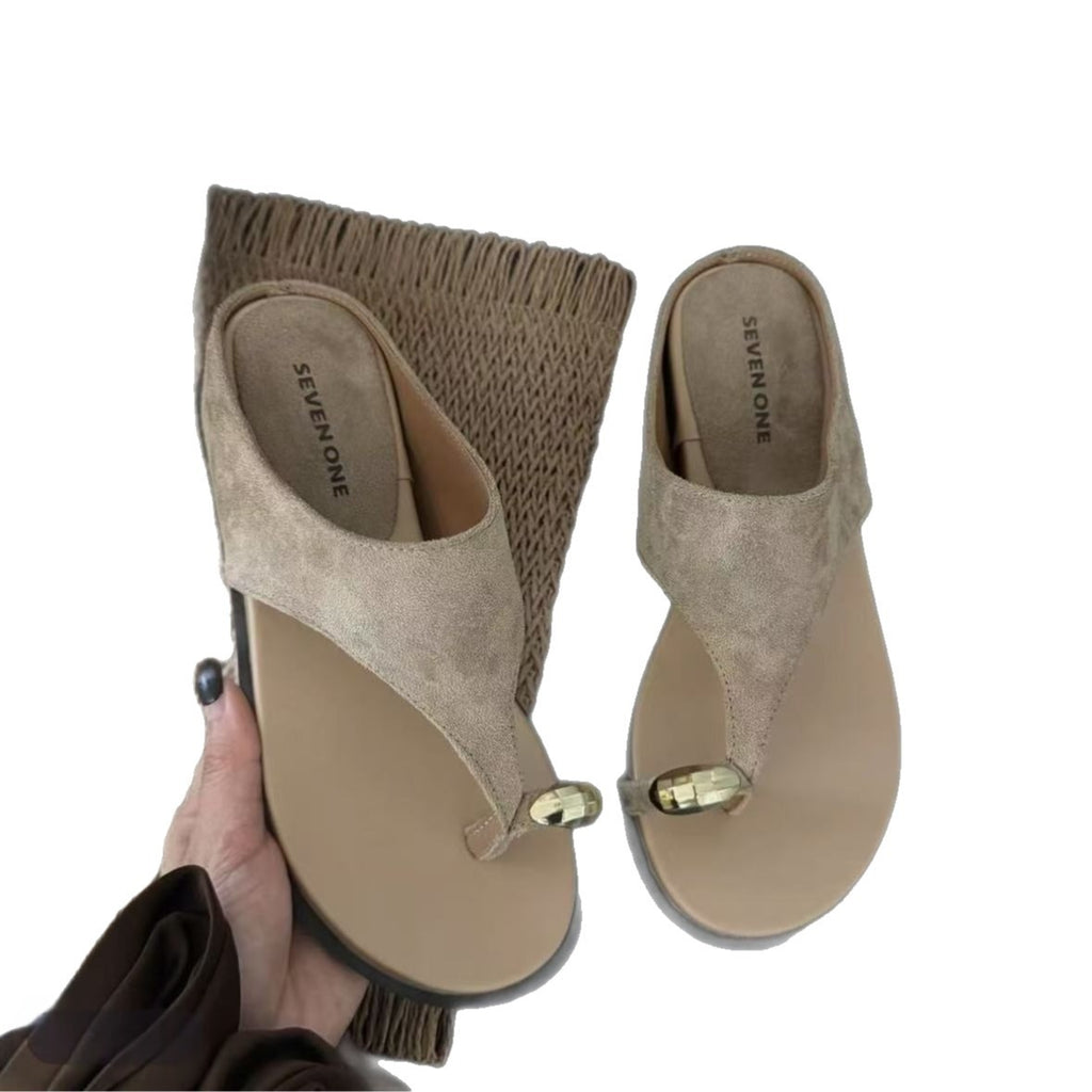 Minimalistische Wildleder-Flip-Flops