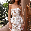 Strapless-Dress mit Blumenstickerei