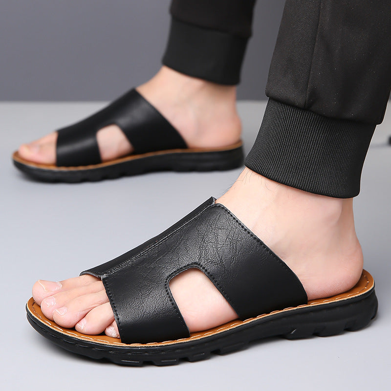Herren-Slipper aus Rindsleder mit weicher Sohle